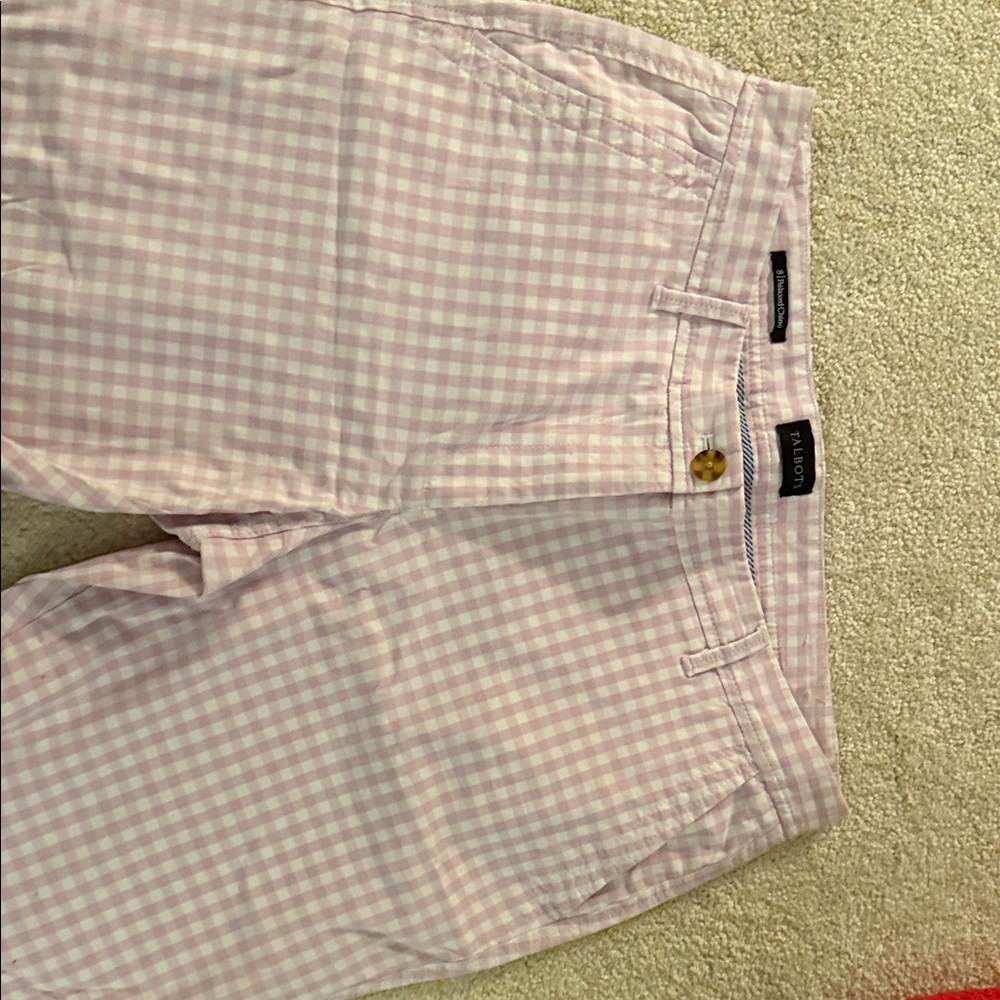 Talbots pink ( Orchid )  Gingham Cropped Pants